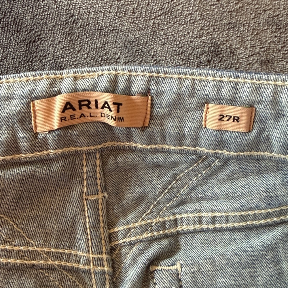 ARIAT WOMEN'S DARK WASH ULTRA HIGH RISE WESTIE YOKE WIDE LEG STRETCH DENIM JEANS - Picture 5 of 5